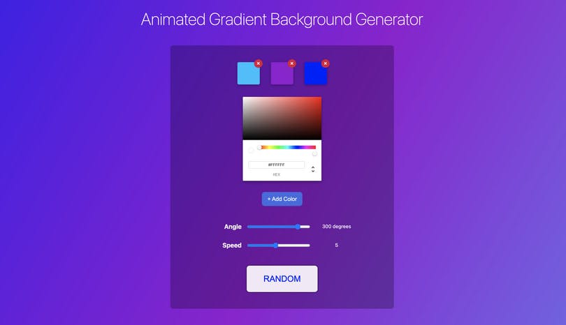 Animated Gradient Background Generator Tool