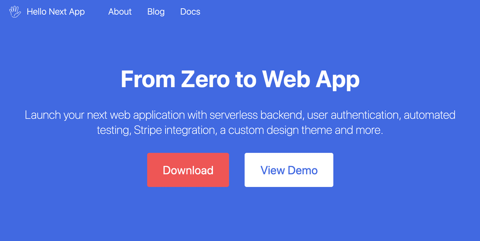 Hello Next App Website Landing Page