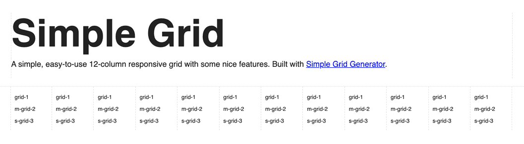 Simple Grid Generator Project Page