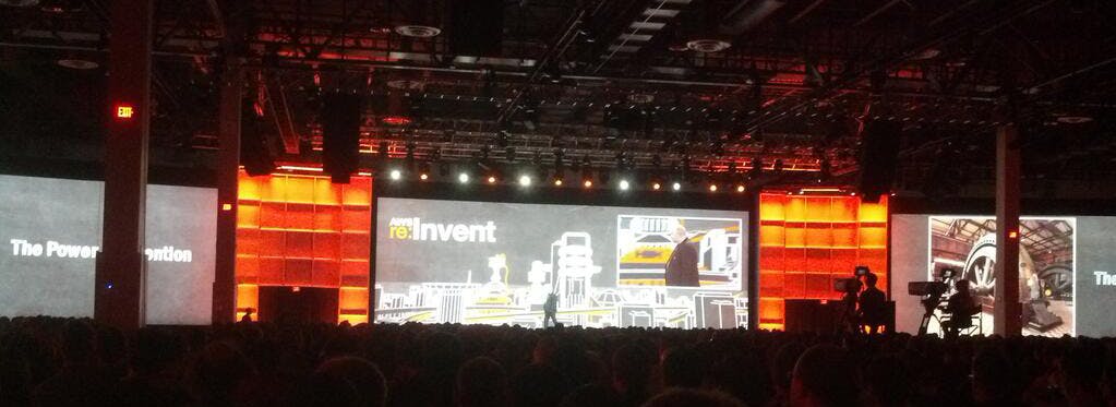 The stage at AWS re:Invent
