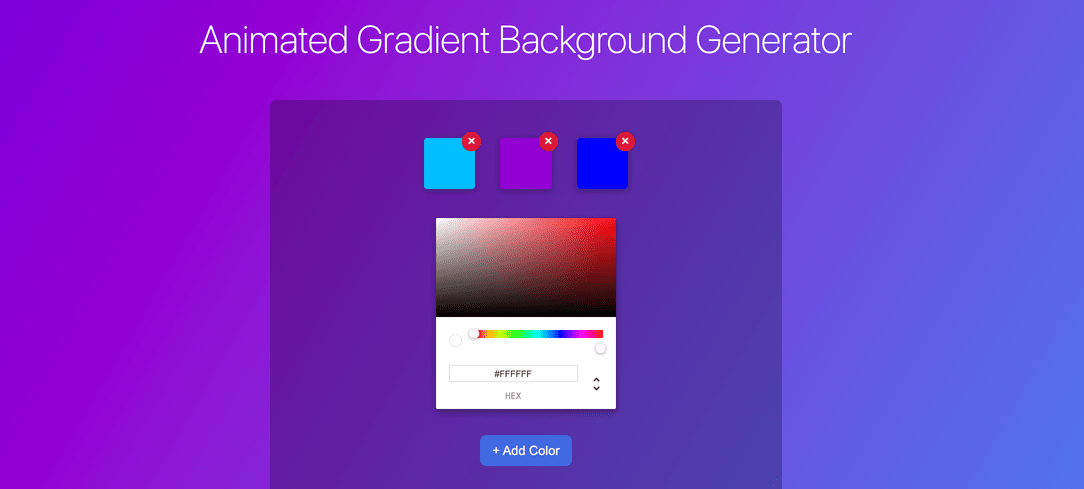 Animated Gradient Background Generator Website