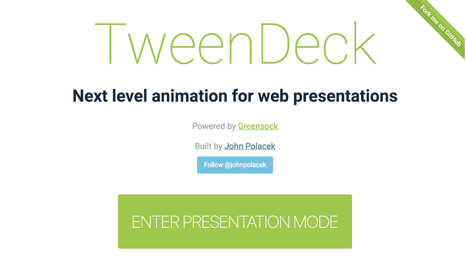 TweenDeck Demo and Project Page Screenshot