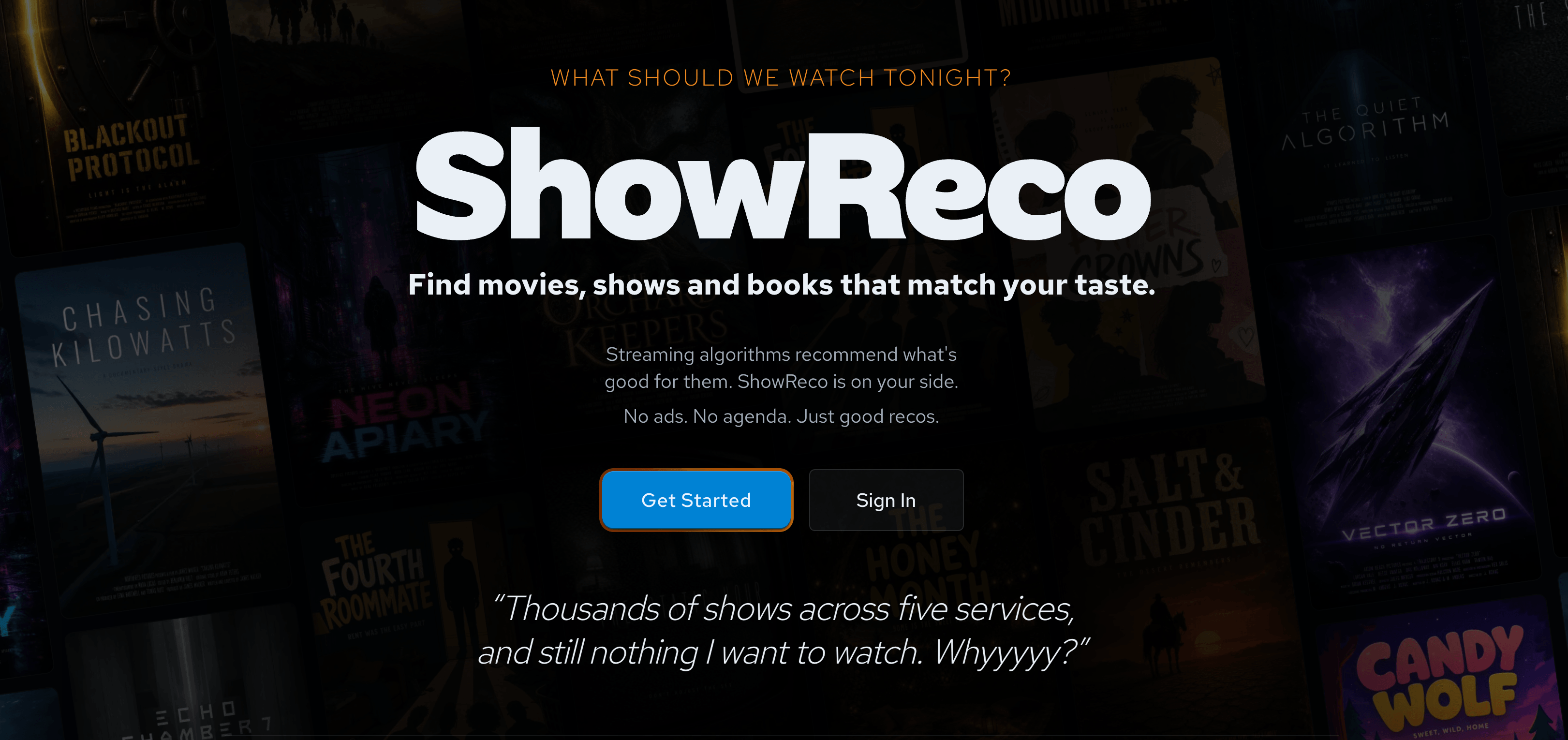 ShowReco recommending the 2009 science fiction movie Cargo